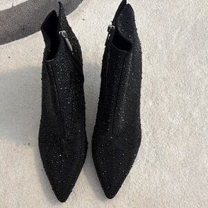 Sparkling Black Ankle Booties